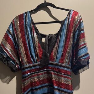 Honey Punch Multicolor Sequin Mini Dress